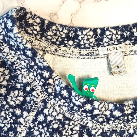 J Crew navy/white floral chintz pattern sweatshirt, size S - Picture 3 of 6